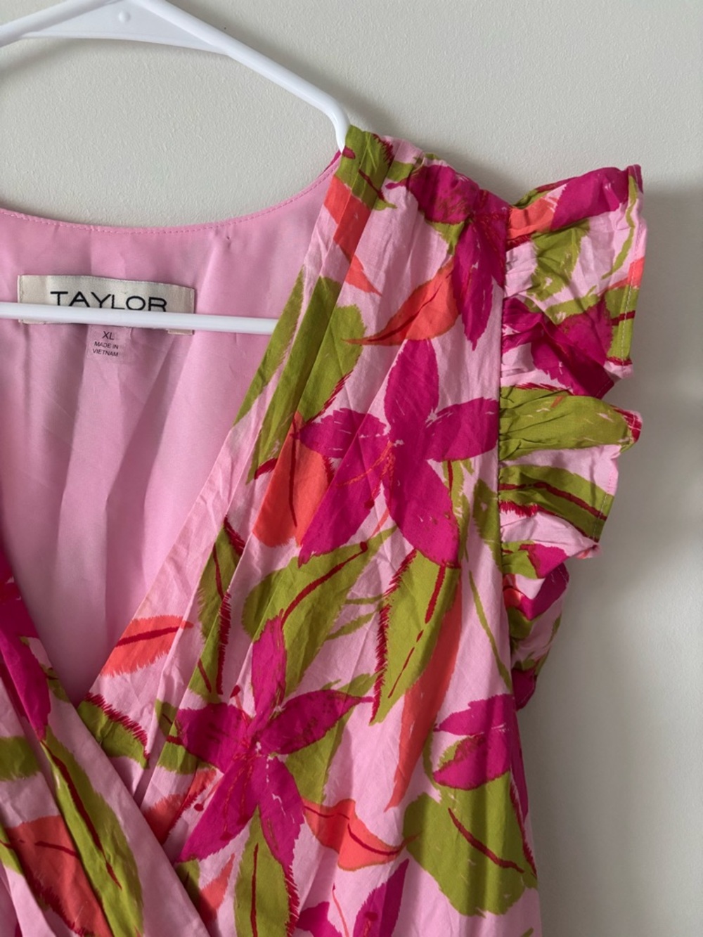 Taylor Pink Graduation Dress Ruffle Sleeve Mini Sun Dress Size XL Women - Picture 2 of 7